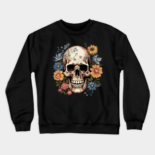 Skull with flowers Crewneck Sweatshirt